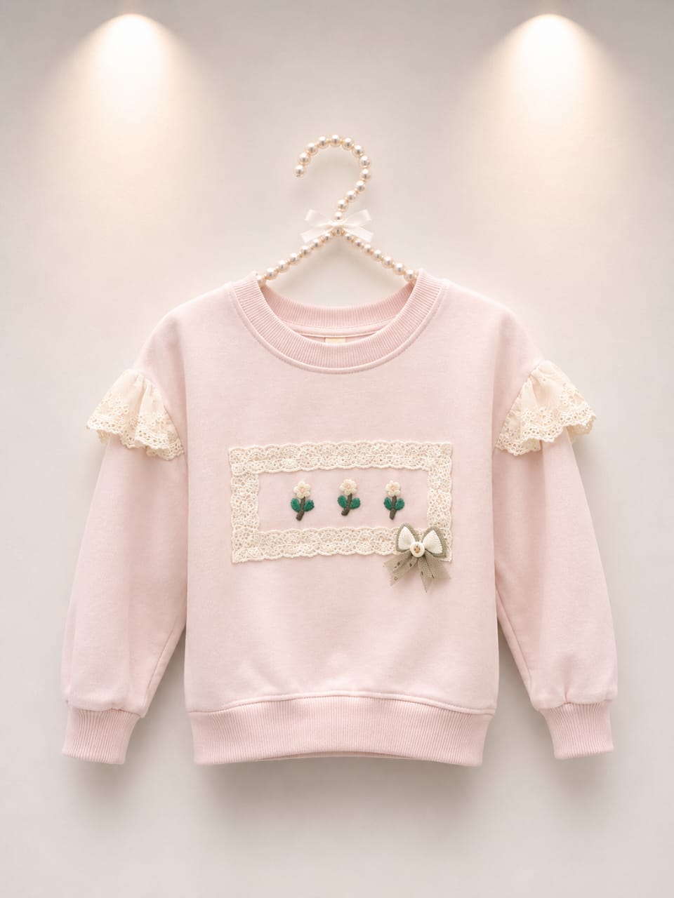 🌸 Blush Blossom Lace Sweatshirt 🌸