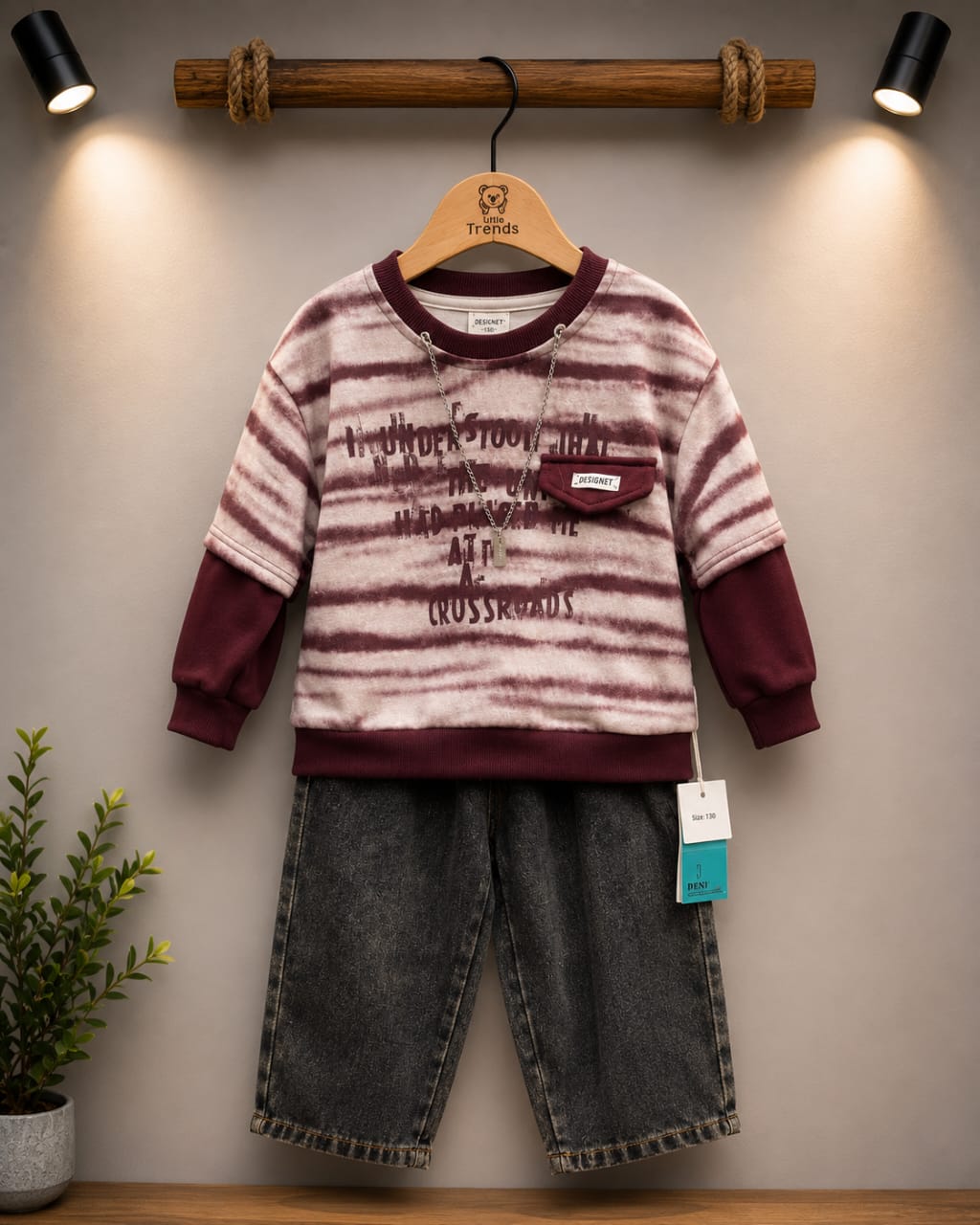Urban Stripe Denim Set