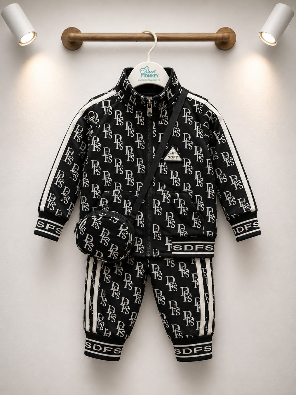 Midnight Monogram Co-ord Set with Sling Bag