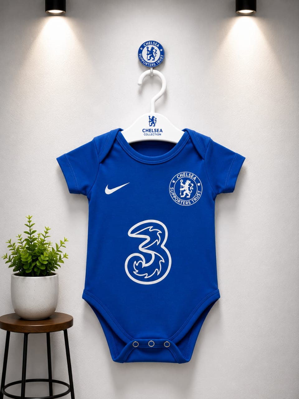 Chelsea Blue Baby Fan Romper