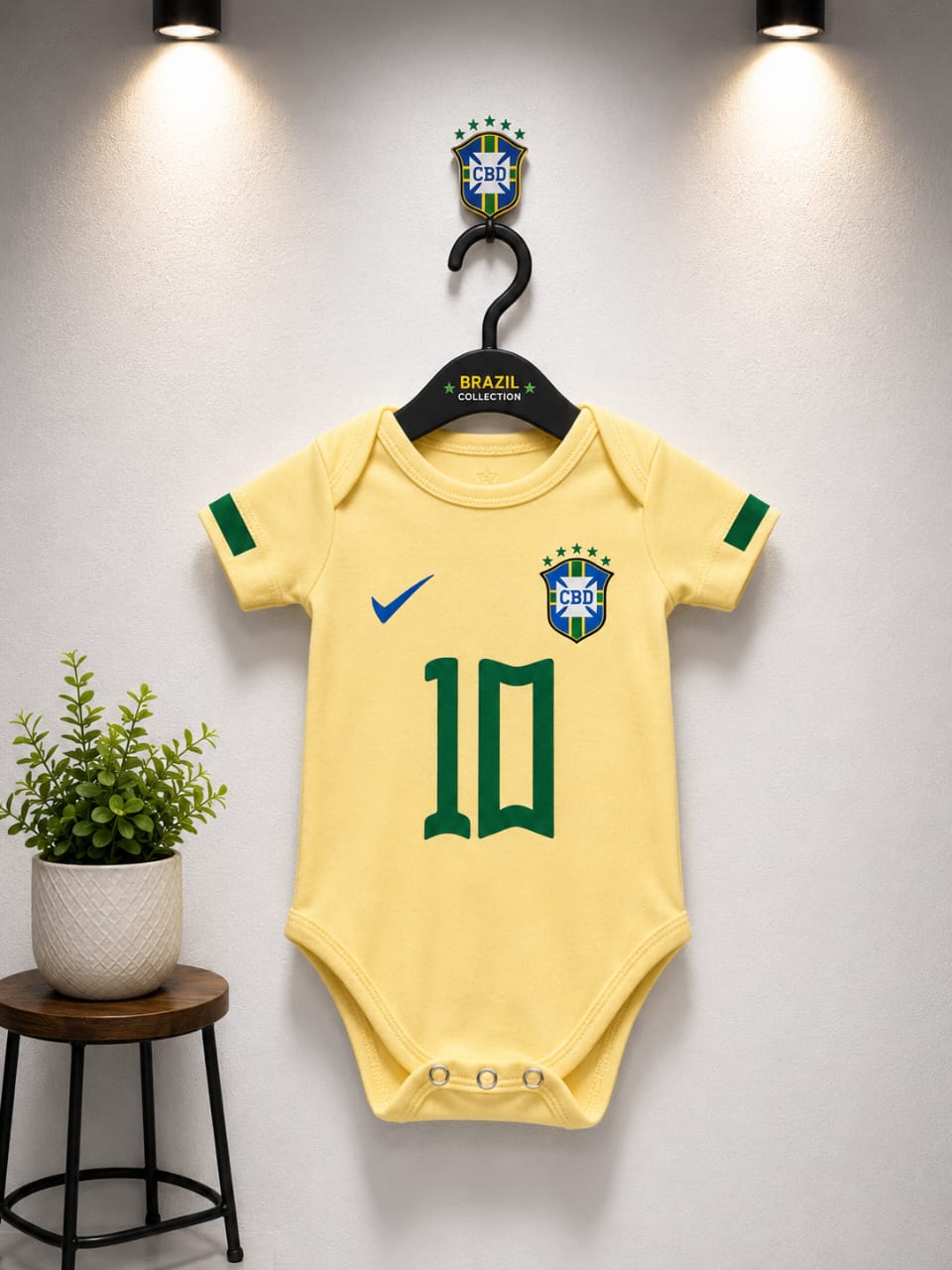 Brazil Baby Football Romper