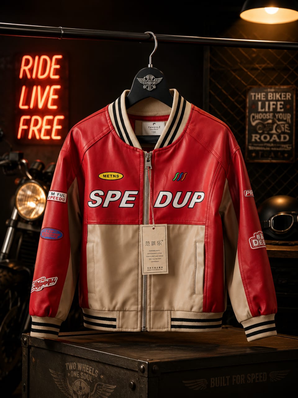 Speed Rider Bomber Jacket – Red