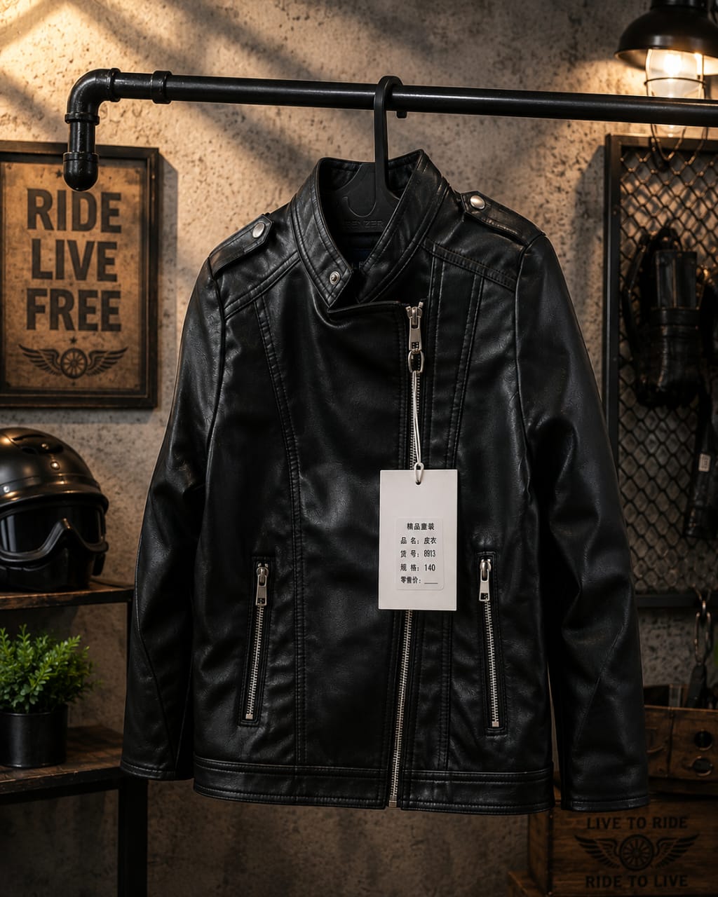 Black Biker Jacket 2