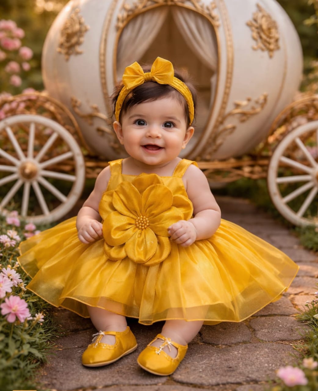 Golden Blossom Princess Dress