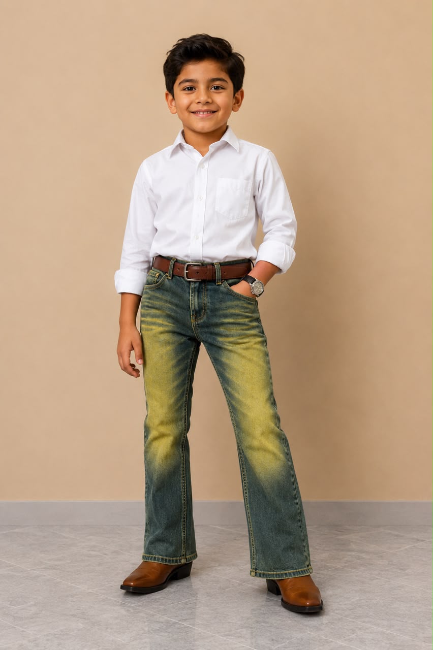 Olive Vintage Wash Denim Jeans