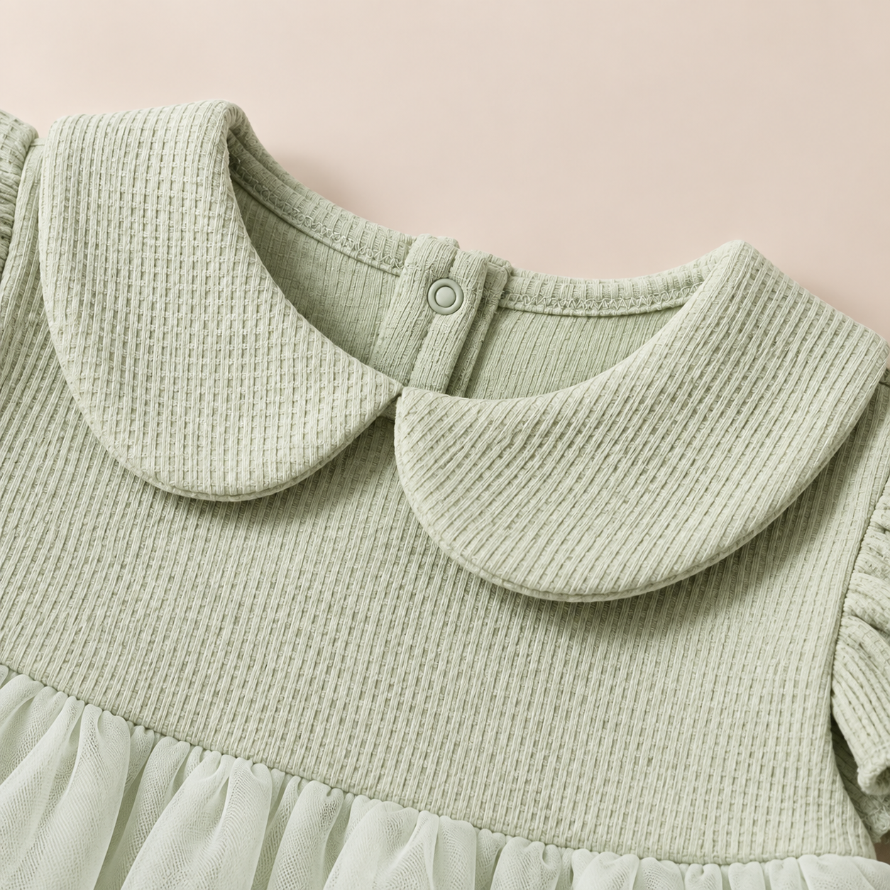 Imported Korean Mint Green Ruffle Tulle Frock 3