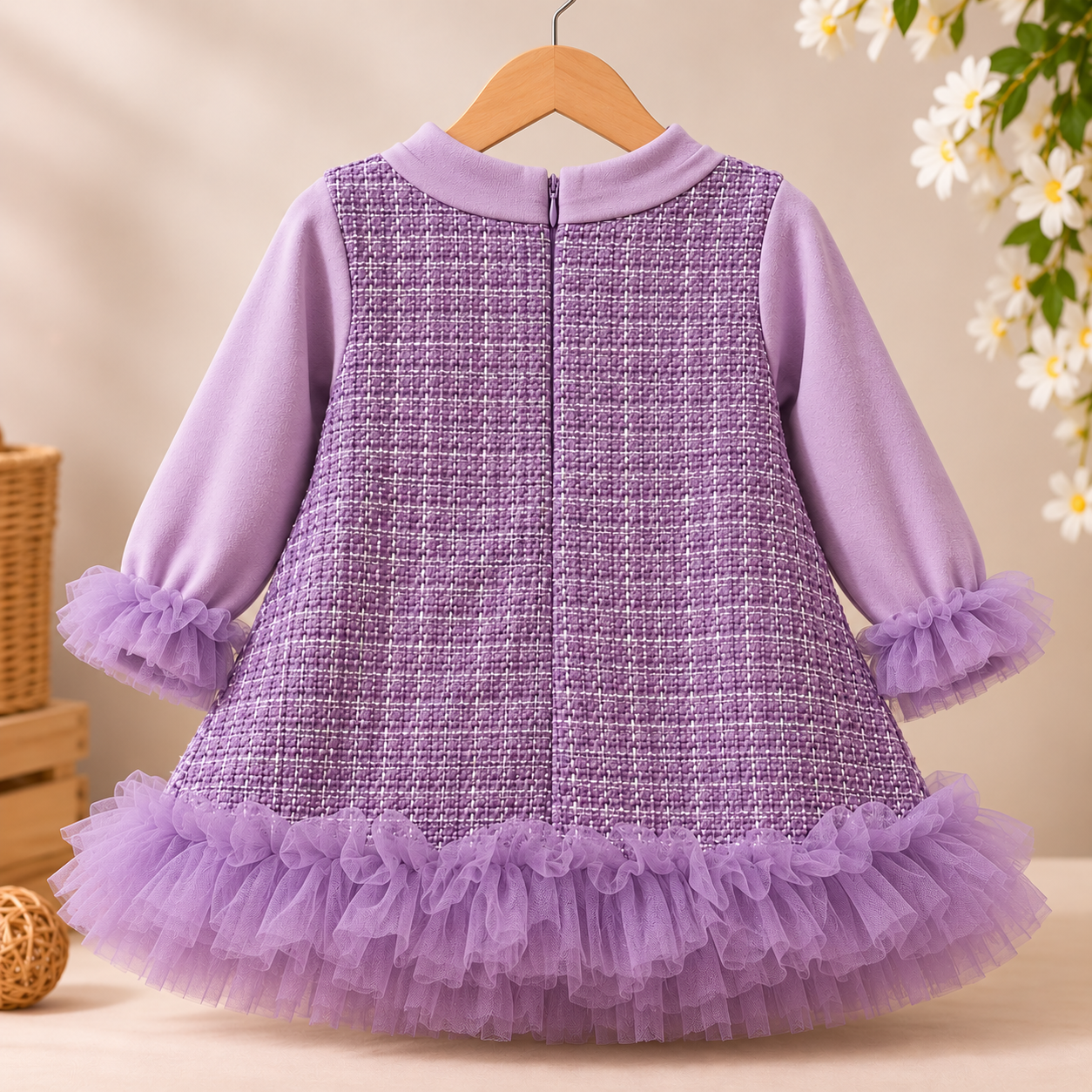 Imported Korean Lavender Heart & Bow Frock 2