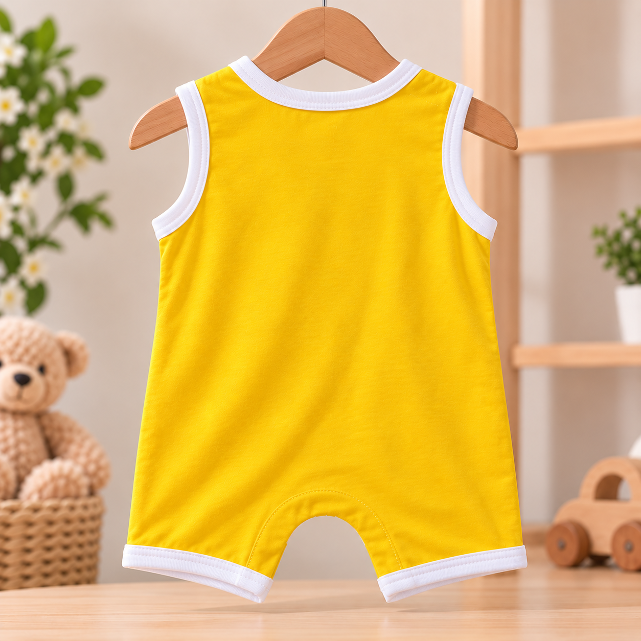 Imported Baby Boy Romper Yellow Bear Print 2