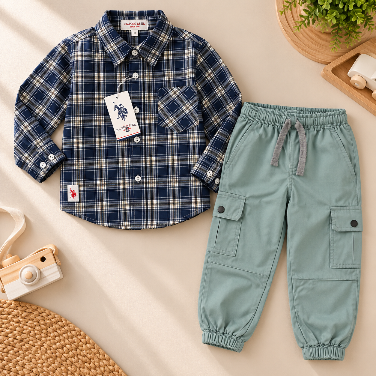 Boys Full Sleeve Cargo Pant Set ( Premium Stock )