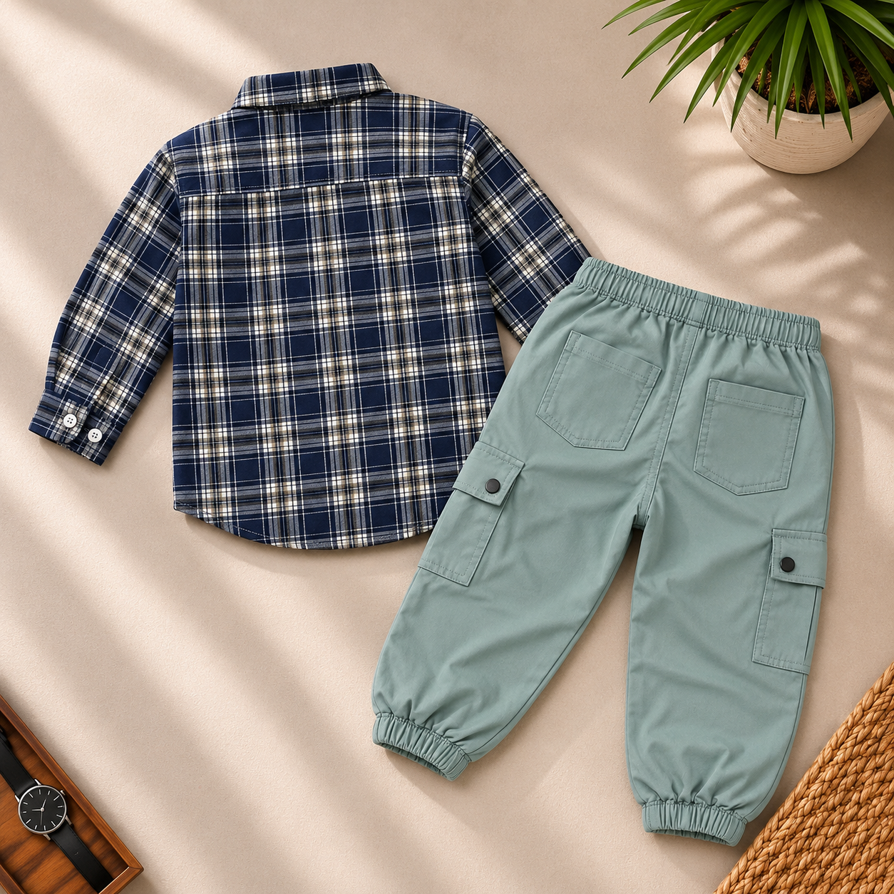 Boys Full Sleeve Cargo  Pant Set  ( Premium Stock ) 2