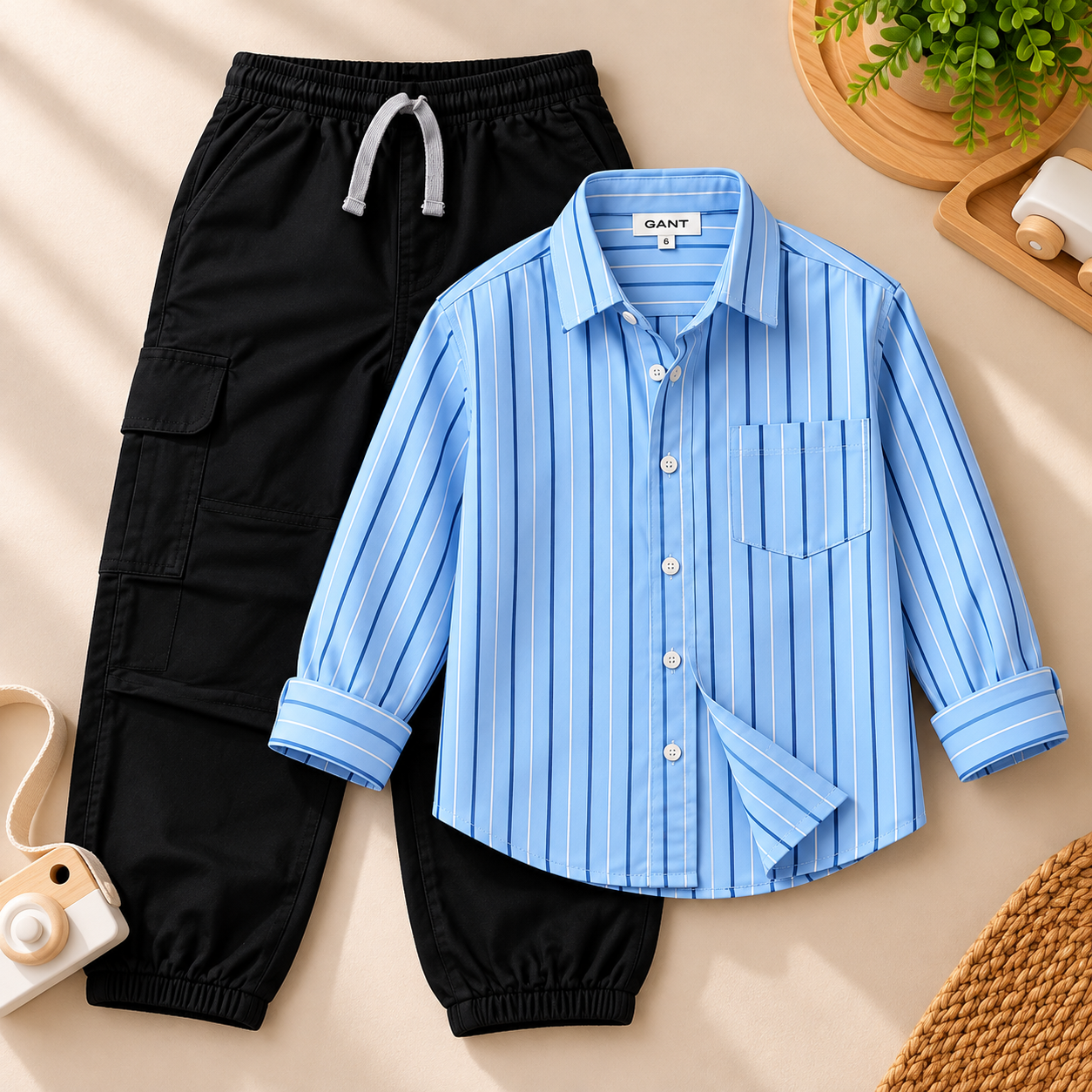Boys Full Sleeve Cargo Pant Set (Premium Stock)