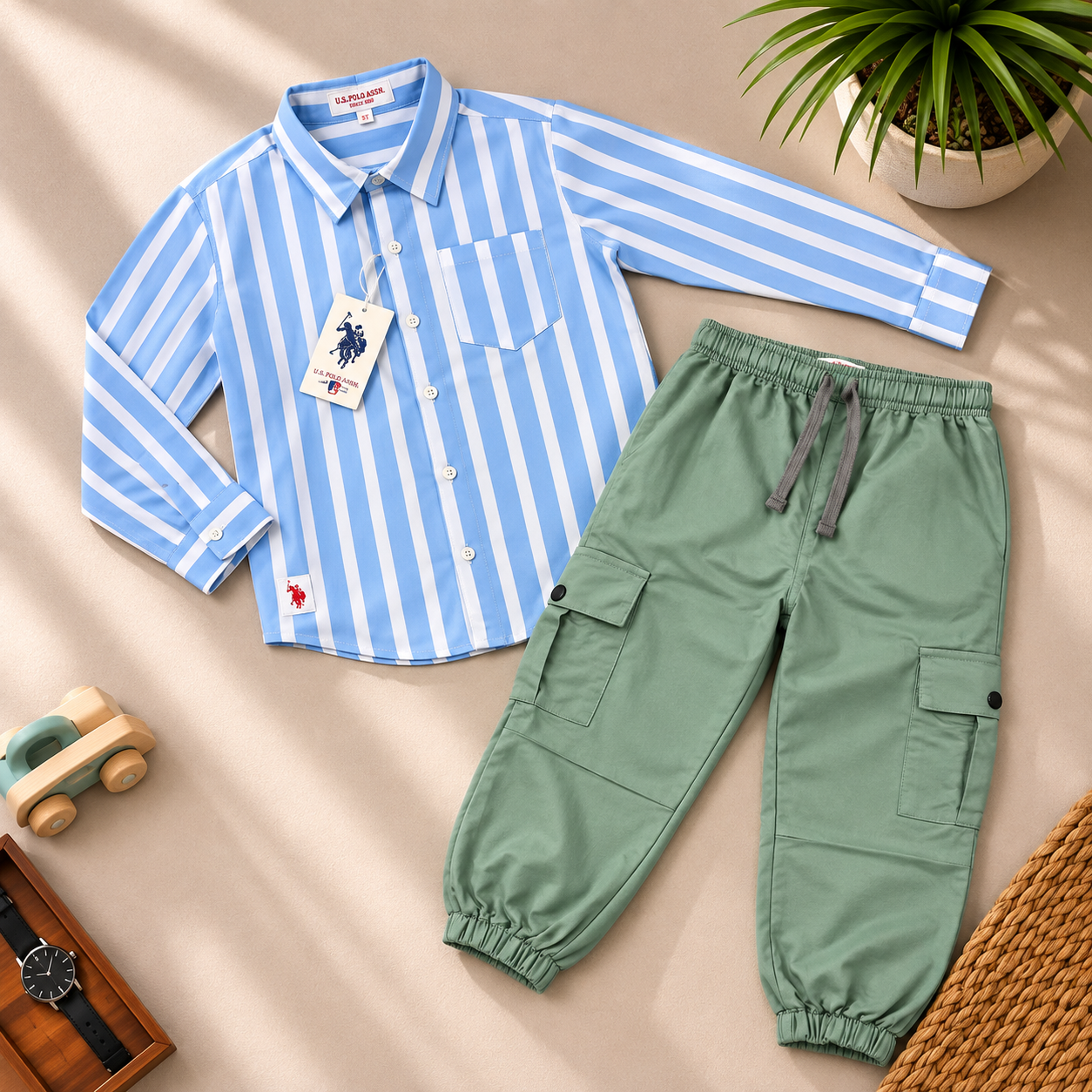 Boys Full Sleeve Cargo Pant Set ( Premium Stock )