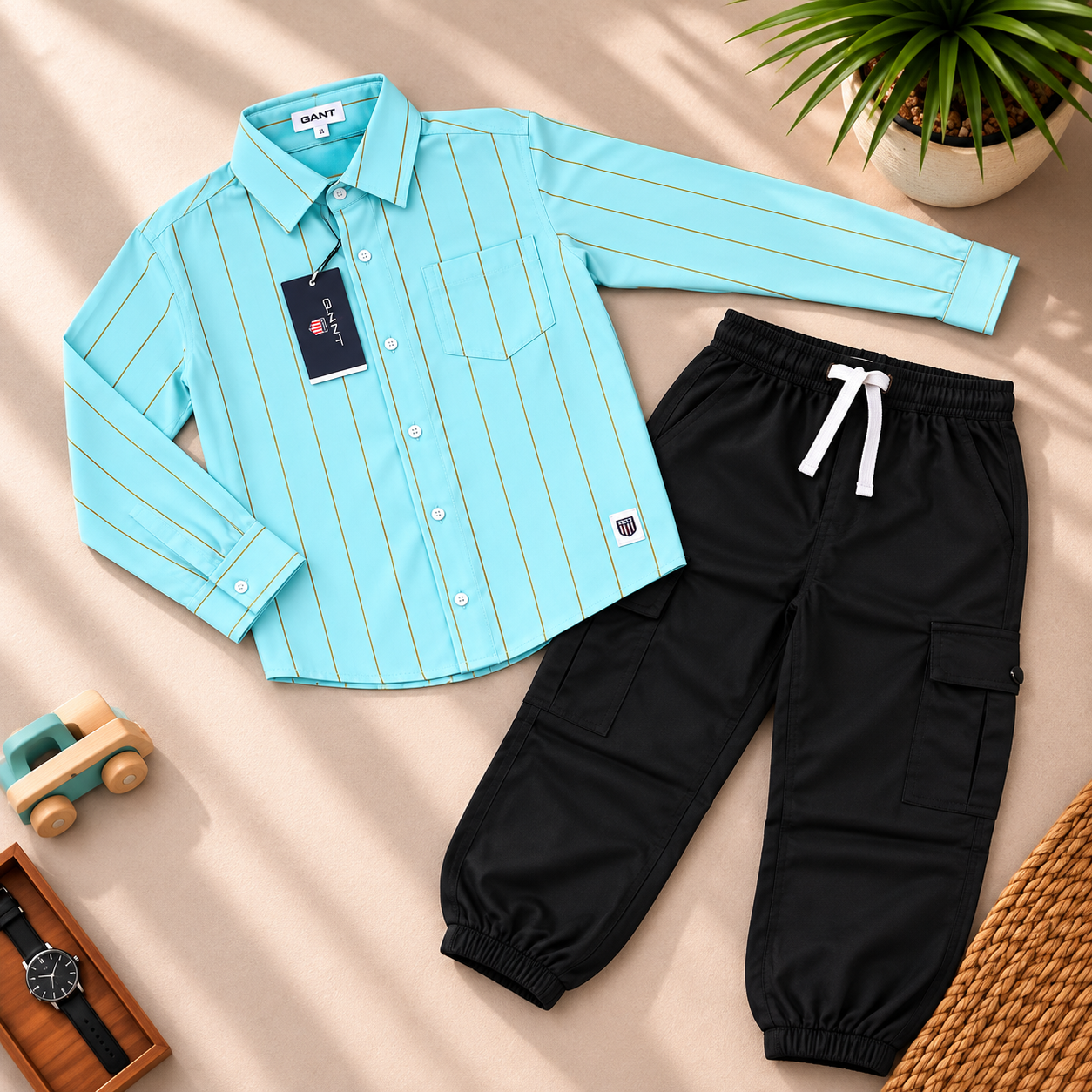 Boys Full Sleeve Cargo Pant Set ( Premium Stock )
