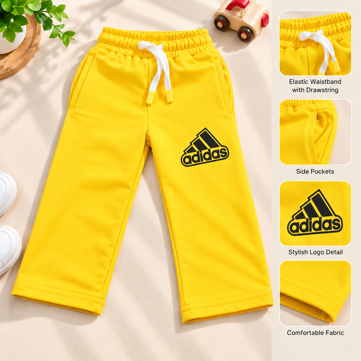 Yellow Straight bottom Track Pant