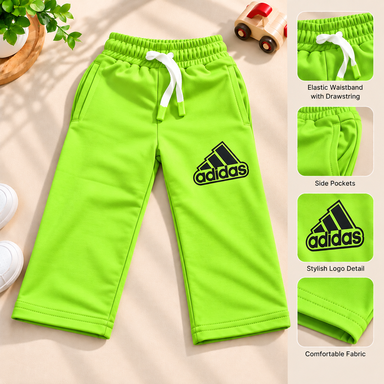 Neon Green Straight bottom Track Pant
