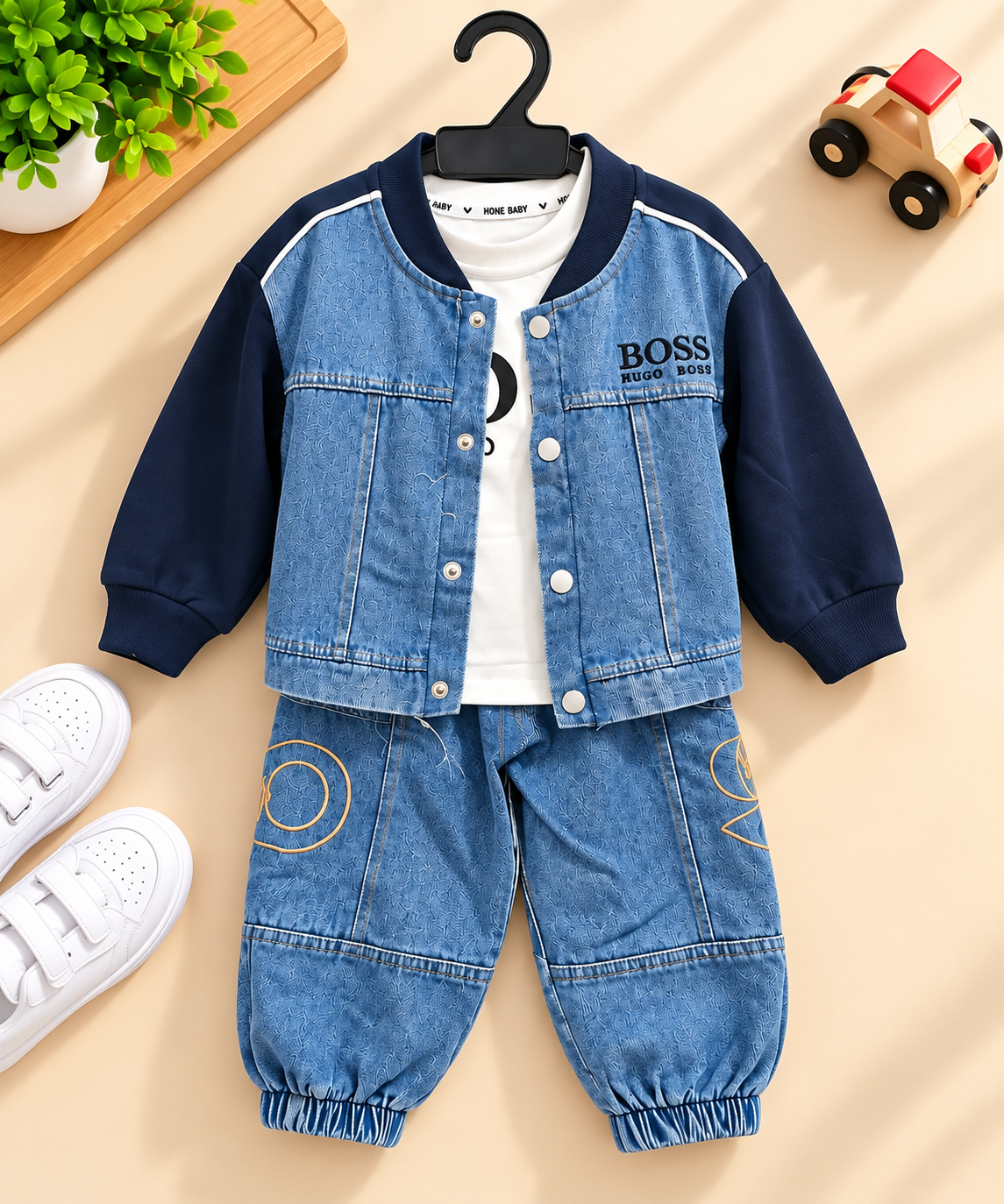 Imported Denim Jacket Cordset