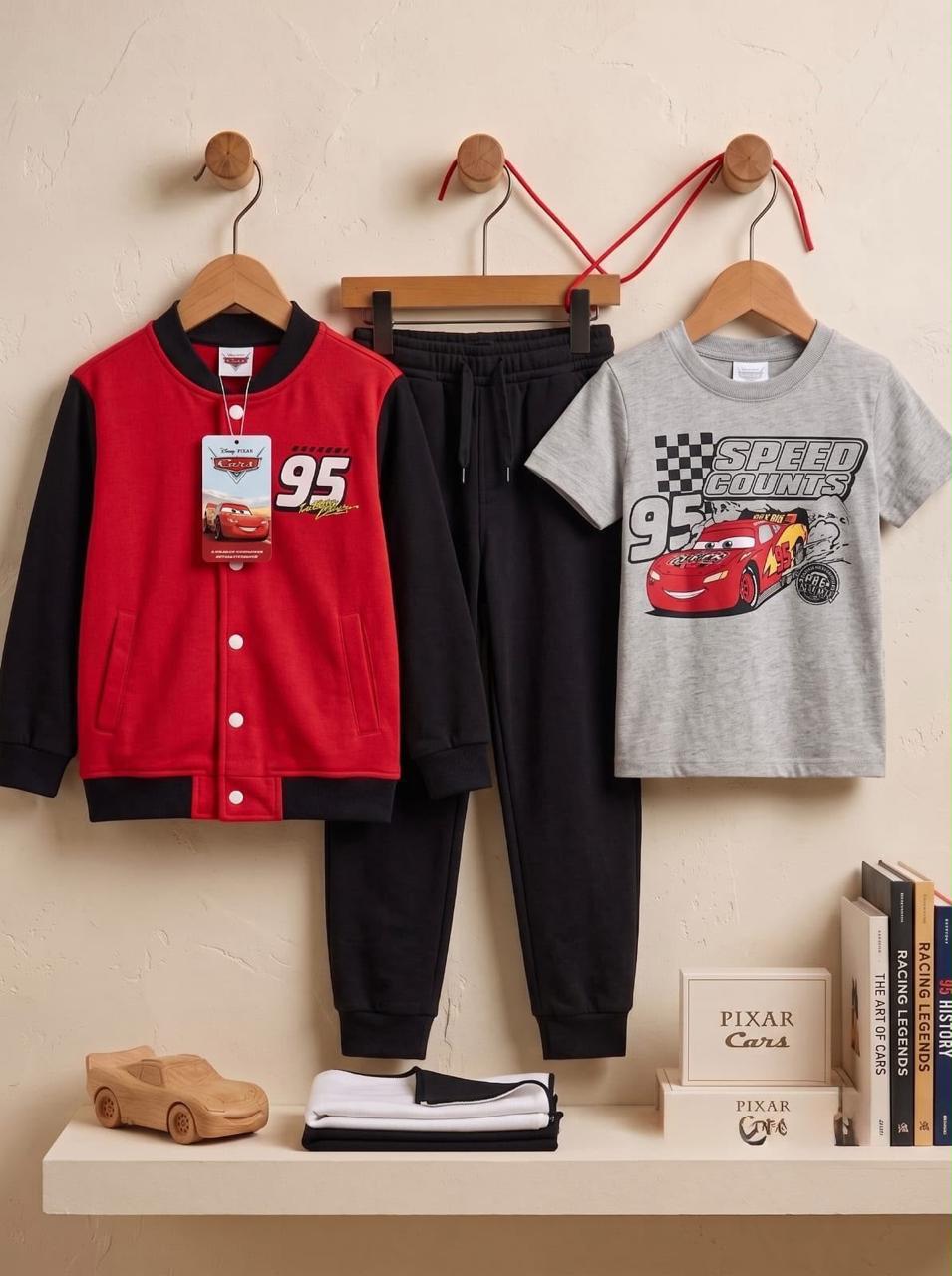 Cars Racing Jacket, T-Shirt & Jogger 3p Set