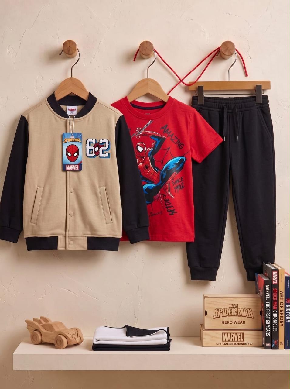 Spider-Man Jacket, T-Shirt & Jogger 3p Set