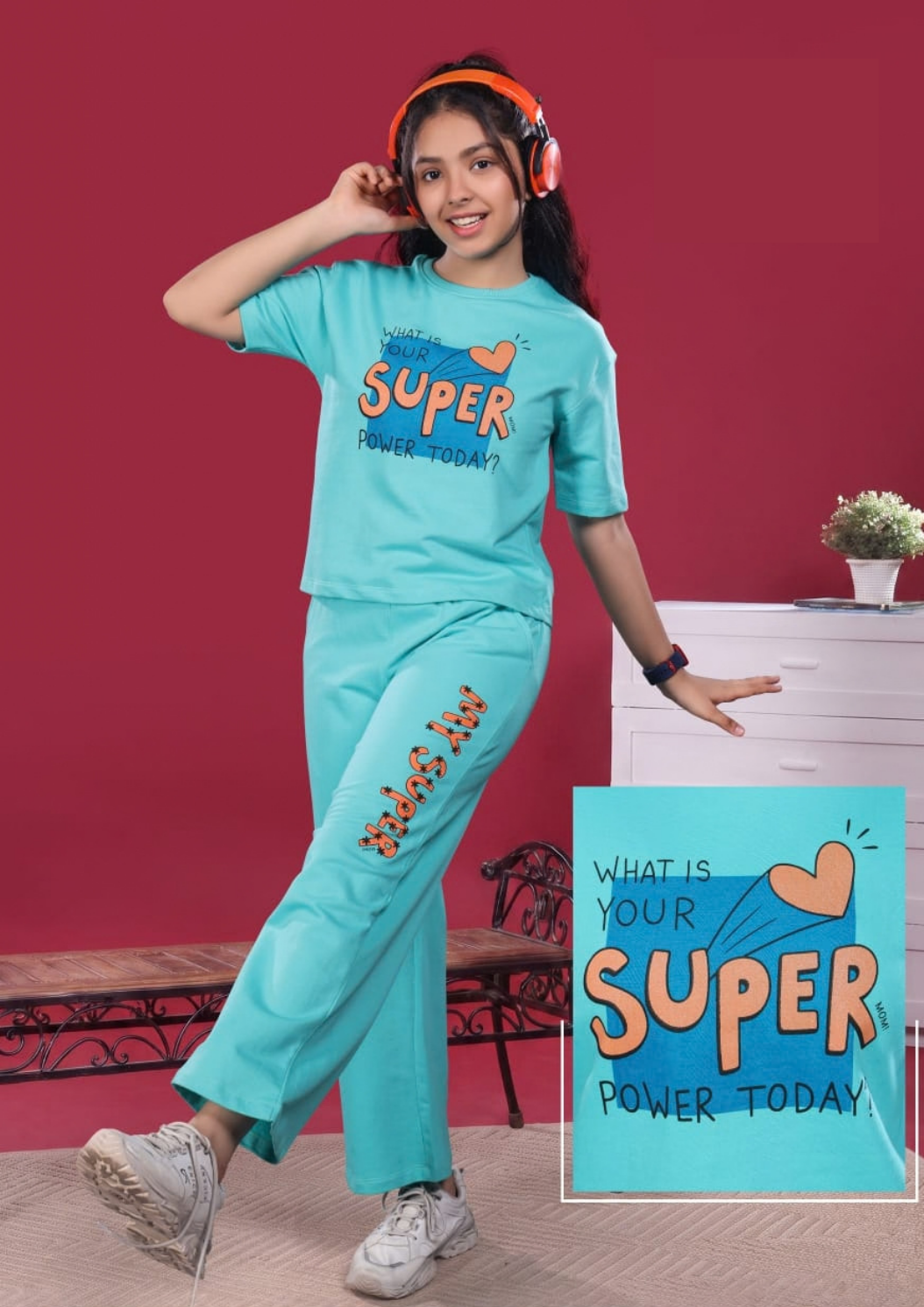 Aqua Blue Super Power Cordset Girls 2