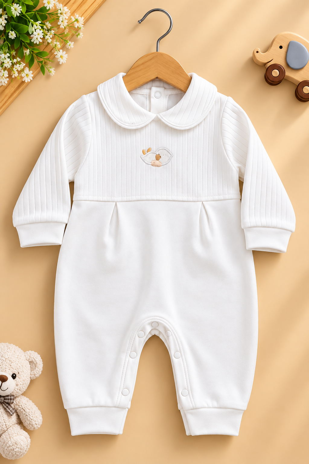 White Peter Pan Collar Baby Imported Romper
