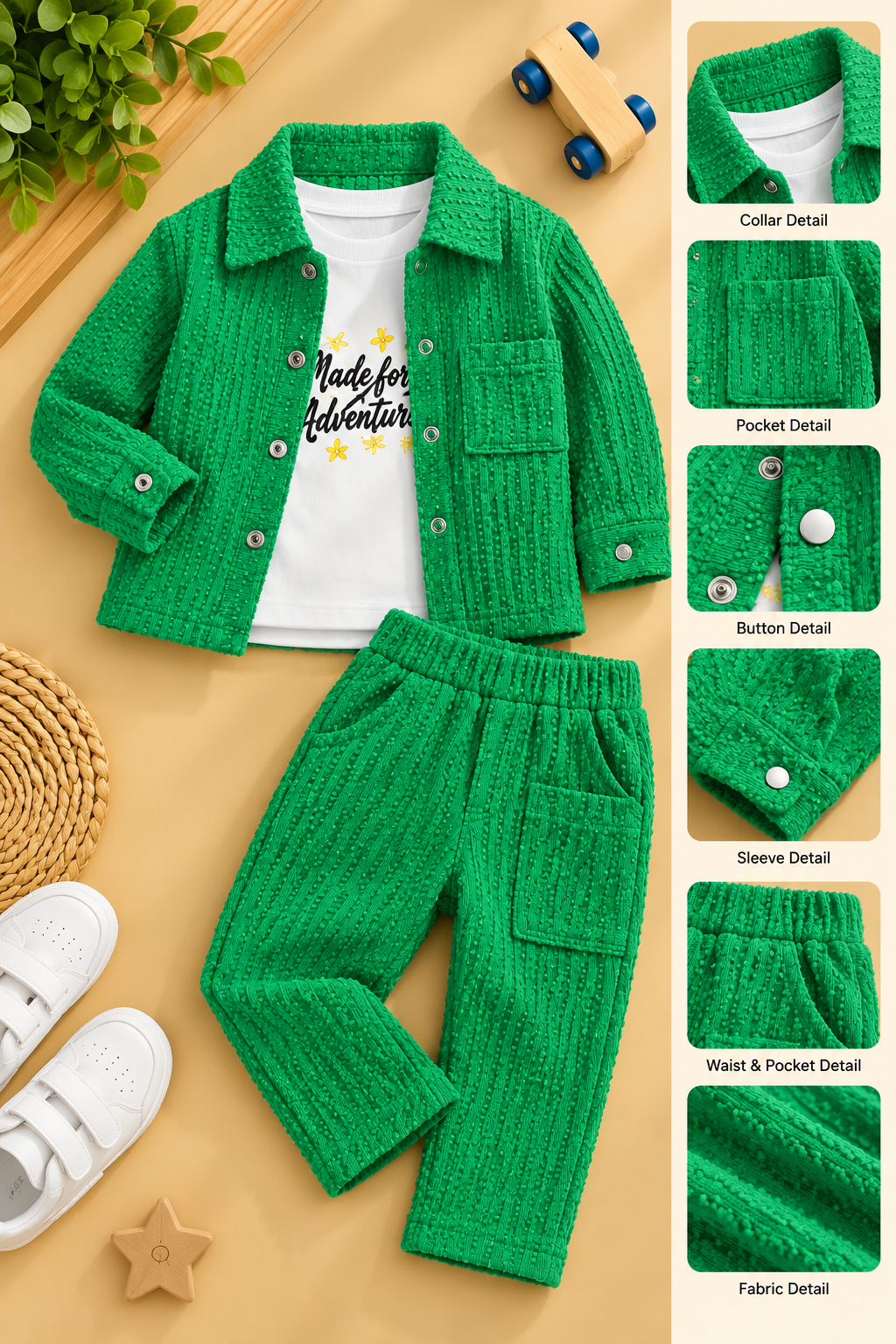 Imported Textured Green Imported Cordset 3